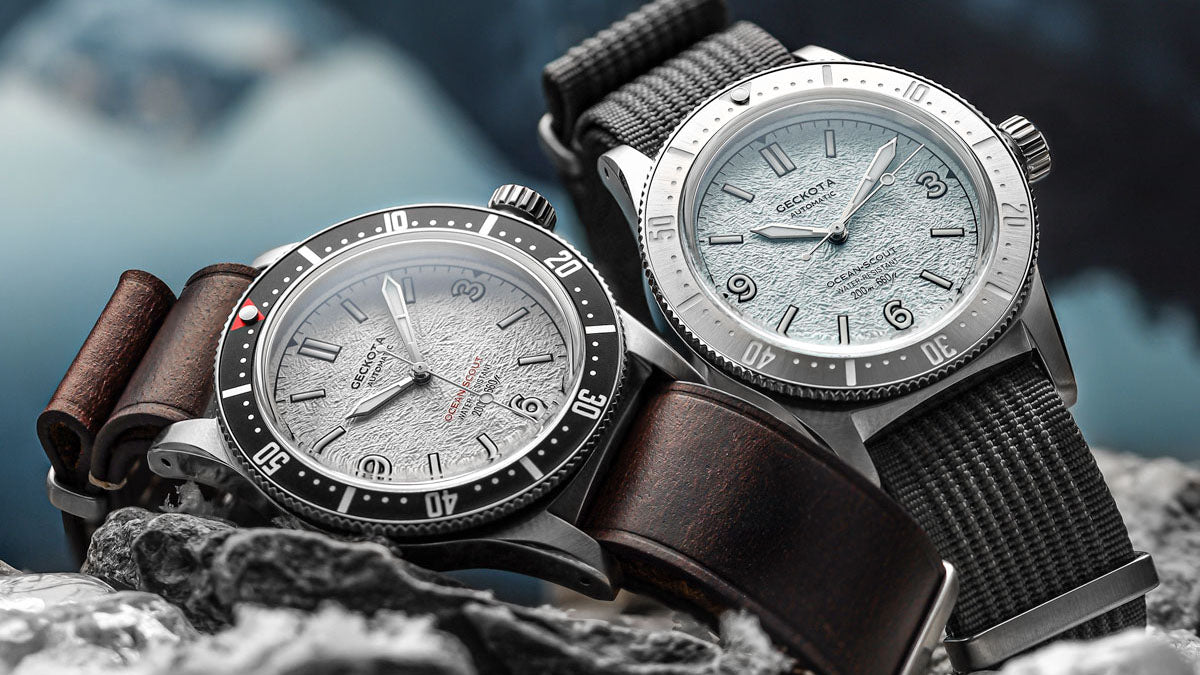 New Release Geckota Ocean Scout Frost and Ice White Dial