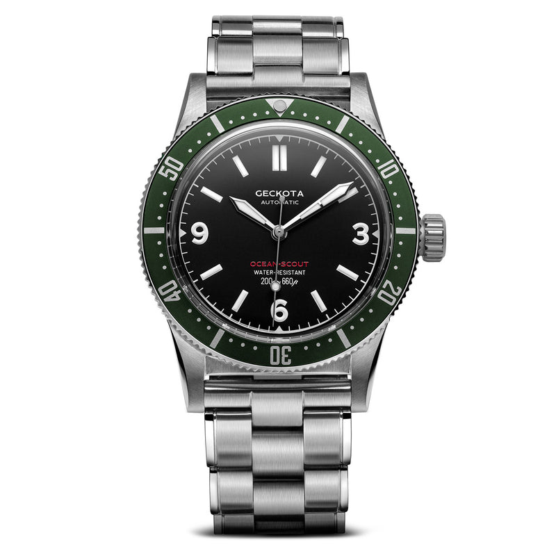 Geckota Ocean-Scout Dive Watch - Emerald Green - Berwick Stainless Ste