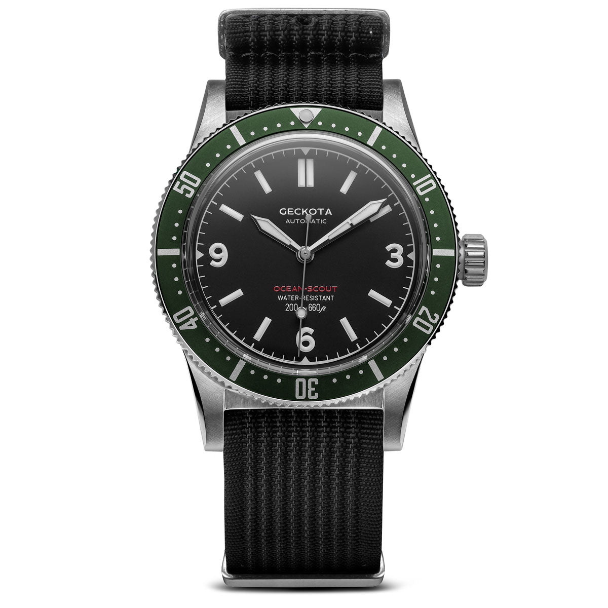Geckota Ocean-Scout Dive Watch - Emerald Green - Berwick Stainless Ste