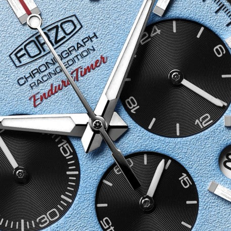 FORZO G2 EnduraTimer Chronograph Watch - Light Blue Dial - SS-B01-B -  Geckota