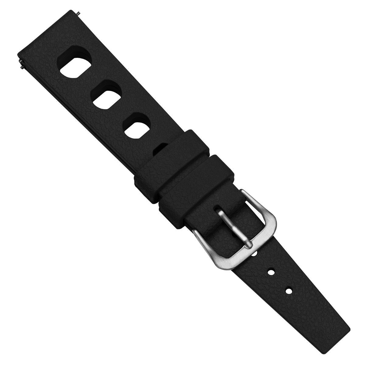 FKM Rubber Dive Watch Strap - Black - Geckota